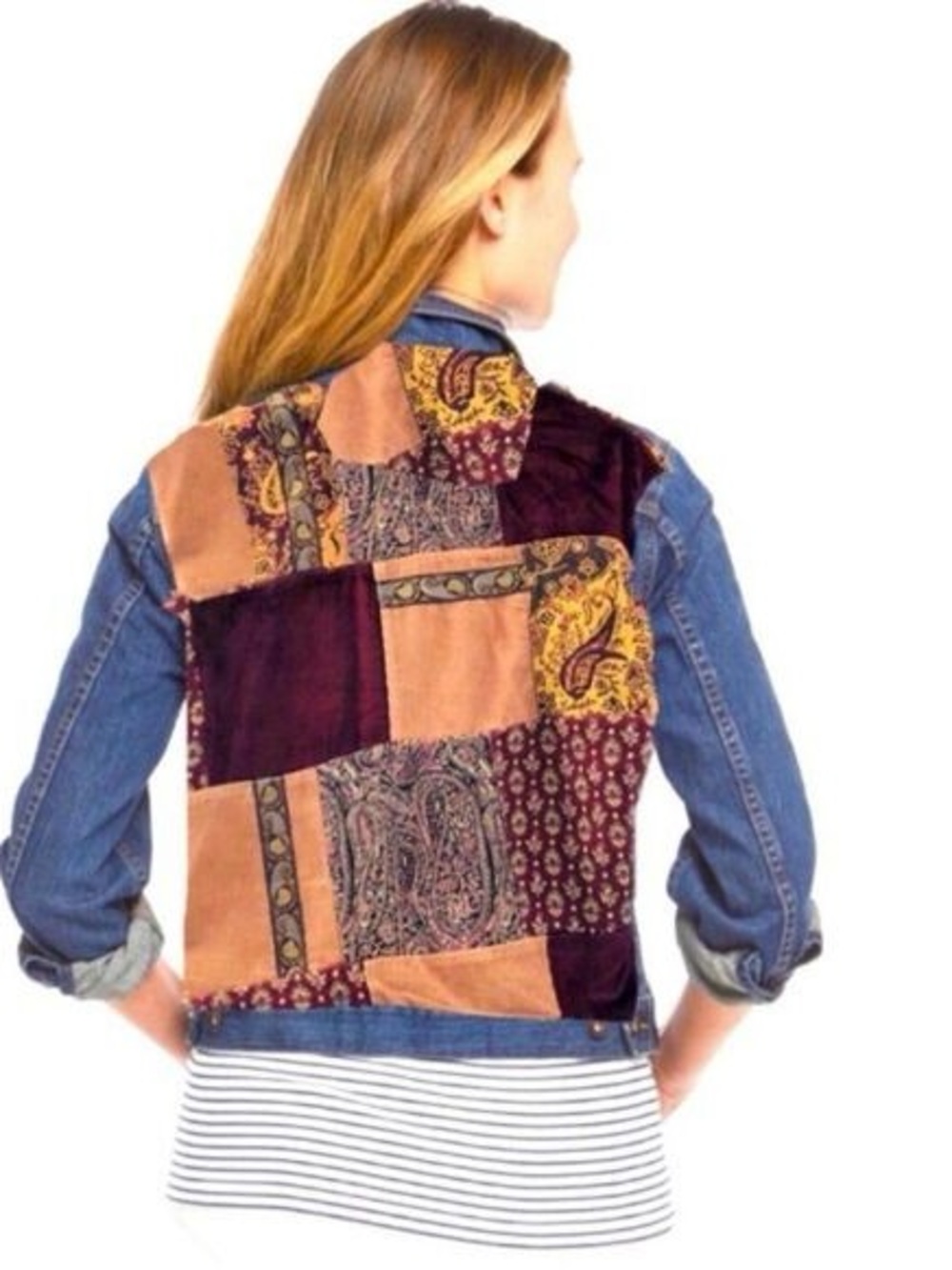 Vintage J. Jill “Out of the Blue” Patchwork Denim Jacket